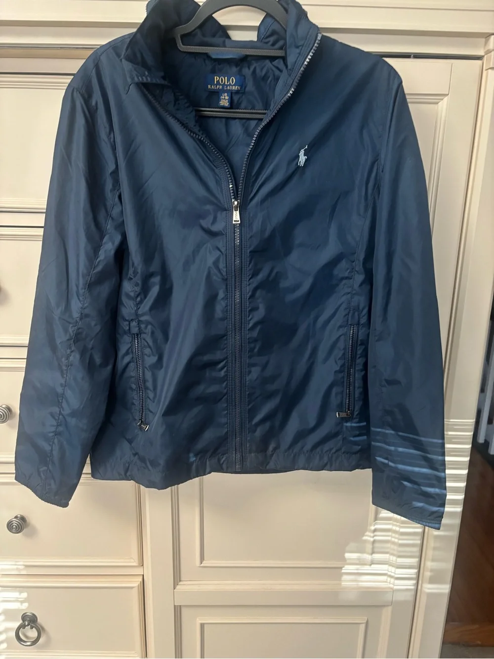 Ralph Lauren Navy Lightweight Zip Jacket with Pony Logo